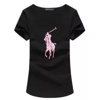 nouvelles femmes t-shirt ralph lauren polo big poney noir pink